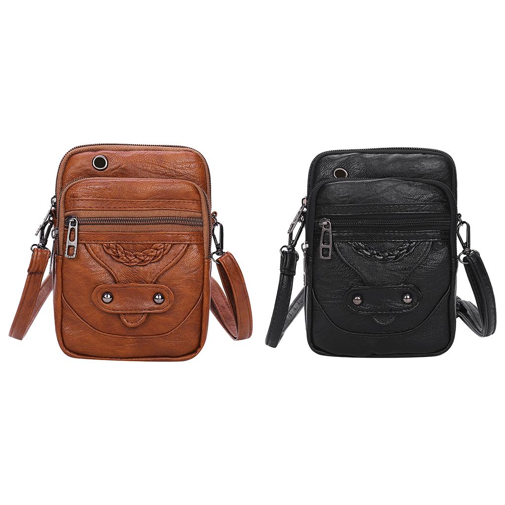 Women Crossbody Cell Phone Bag Shoulder Bag Cellphone Cards Wallet Bag Black