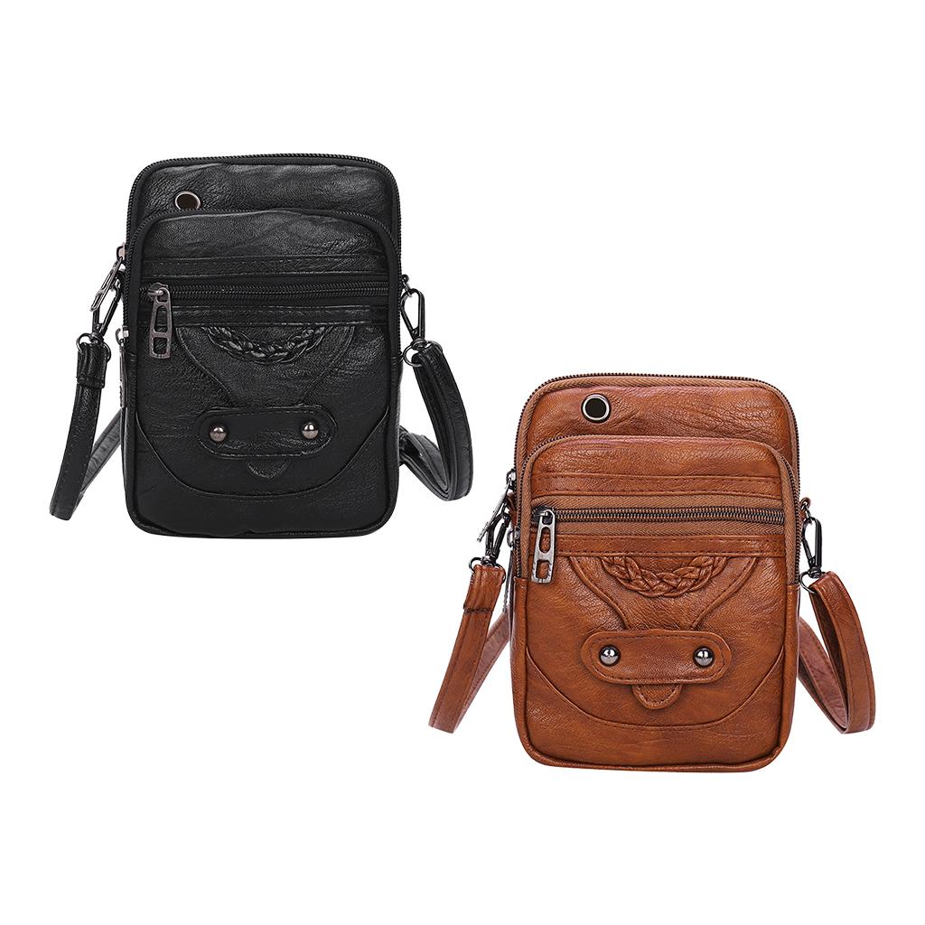 Women Crossbody Cell Phone Bag Shoulder Bag Cellphone Cards Wallet Bag Black