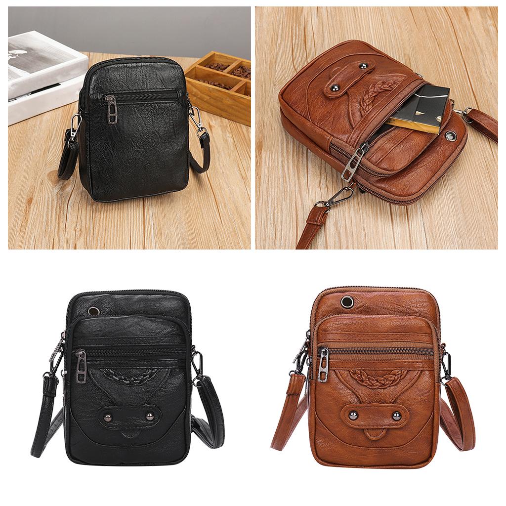 Women Crossbody Cell Phone Bag Shoulder Bag Cellphone Cards Wallet Bag Black