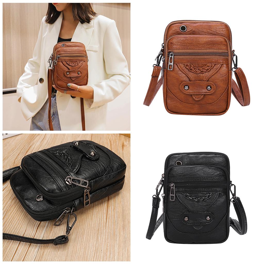 Women Crossbody Cell Phone Bag Shoulder Bag Cellphone Cards Wallet Bag Black