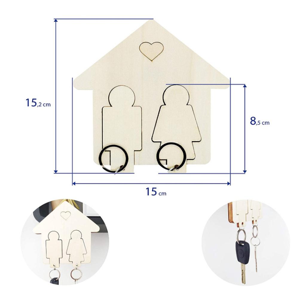 Couple Keyring Holder Wall Lovers Pendant Stand DIY Party Birthday Gift L