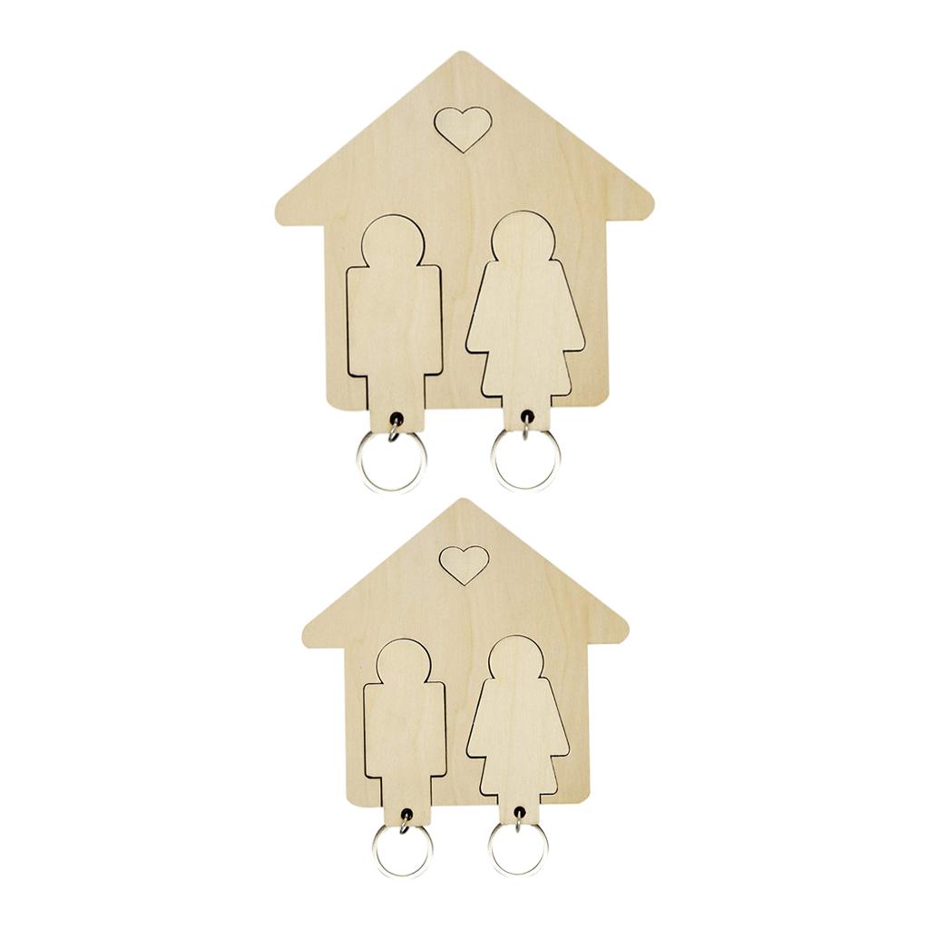Couple Keyring Holder Wall Lovers Pendant Stand DIY Party Birthday Gift L
