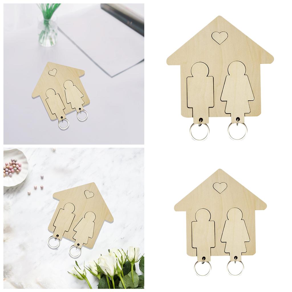 Couple Keyring Holder Wall Lovers Pendant Stand DIY Party Birthday Gift L