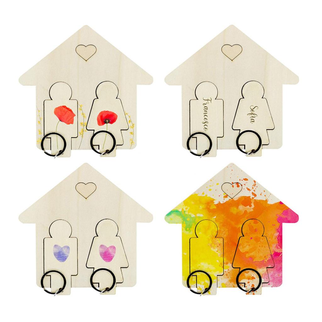 Couple Keyring Holder Wall Lovers Pendant Stand DIY Party Birthday Gift S