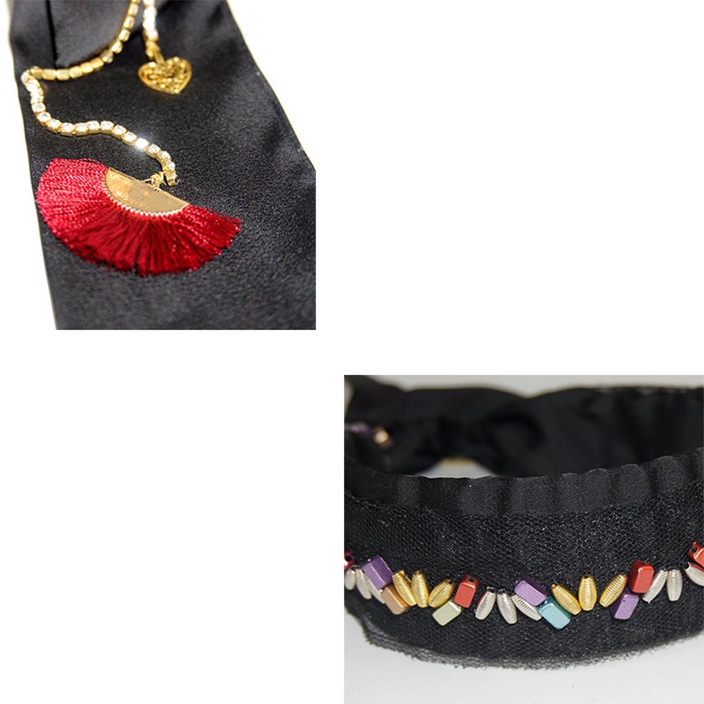 Wide Beaded Headband Women Fashion Hairband Headwear Hair Accessories Black