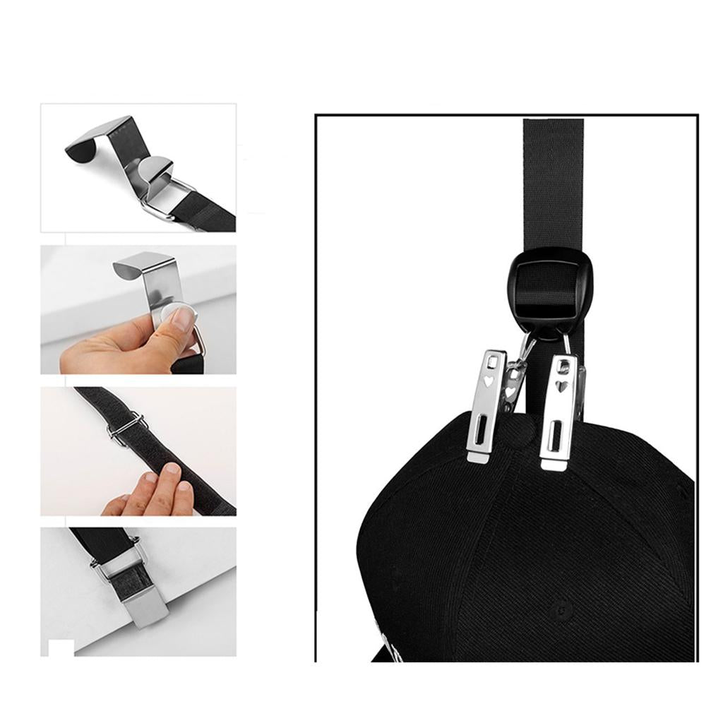 Hat Rack Closet Hanger Storage Organizer Door Baseball Hat Holder 20 Clips