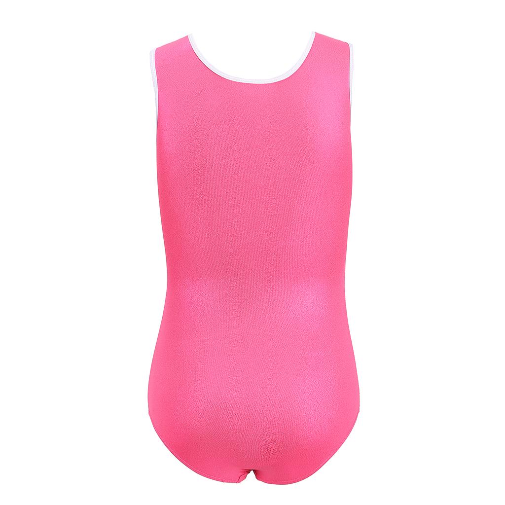 Girls Gymnastic Leotard Athletic Rompers for Dance Pink 6 (5-6Y)