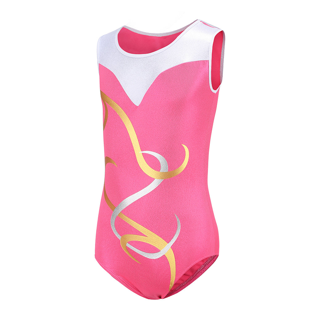 Girls Gymnastic Leotard Athletic Rompers for Dance Pink 10 (9-10Y)