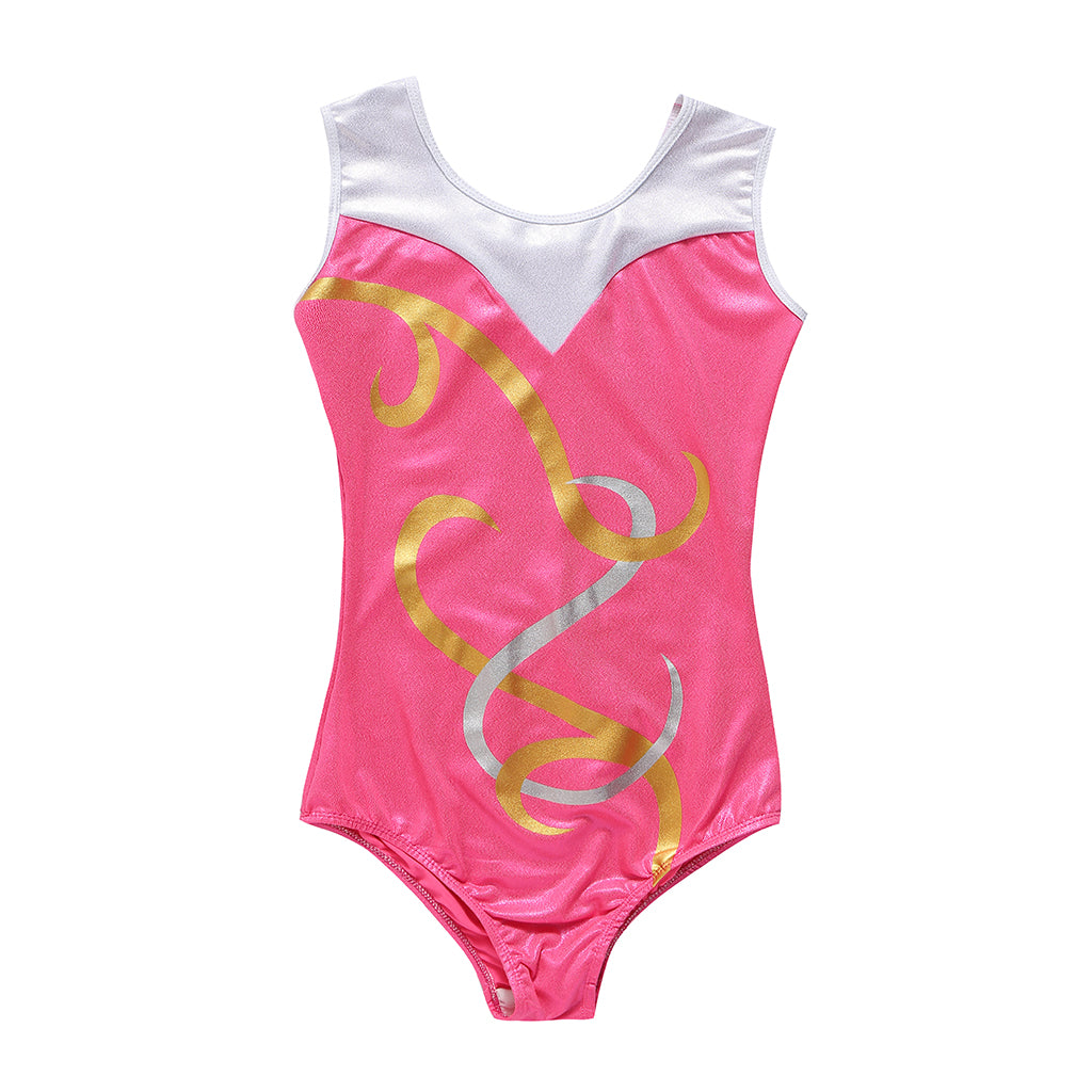 Girls Gymnastic Leotard Athletic Rompers for Dance Pink 14 (13-14Y)