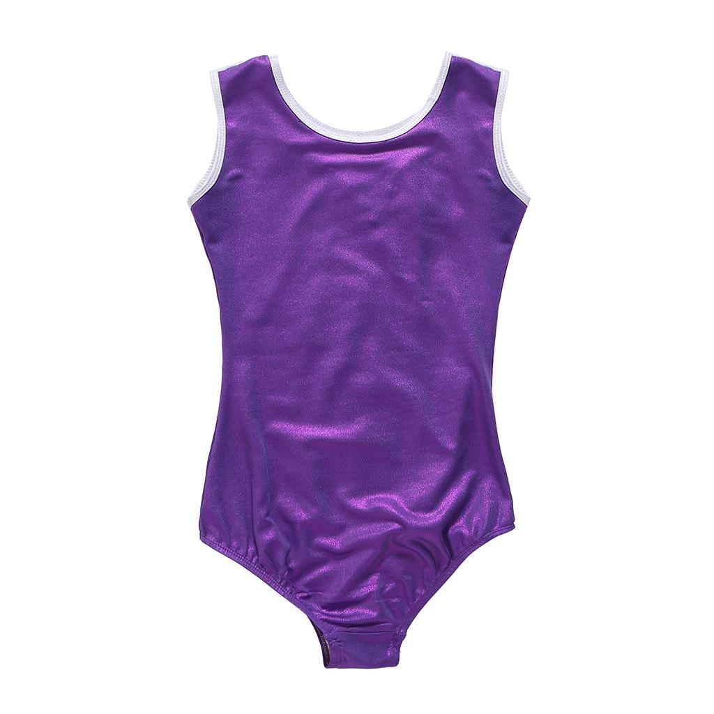 Girls Gymnastic Leotard Athletic Rompers for Dance Purple 14 (13-14Y)