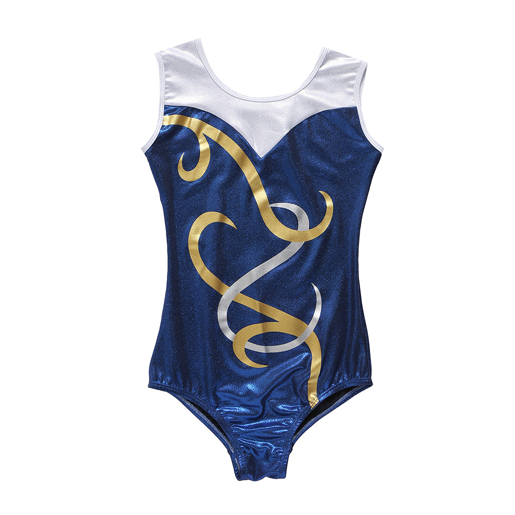 Girls Gymnastic Leotard Athletic Rompers for Dance Dark Blue 10 (9-10Y)