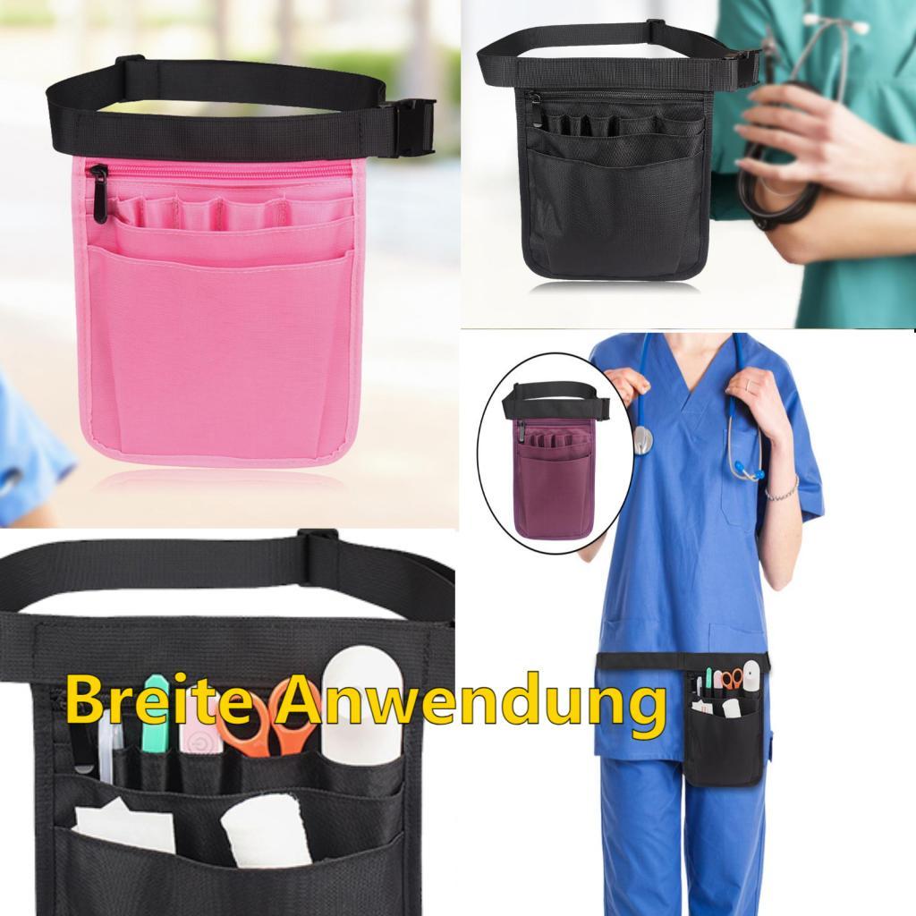 Nurses Pouch Waist Bag Extra Pocket Quick Pick Organizer Pouch Black