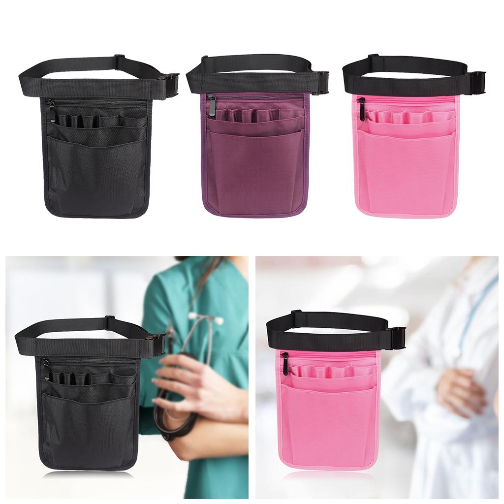 Nurses Pouch Waist Bag Extra Pocket Quick Pick Organizer Pouch Black