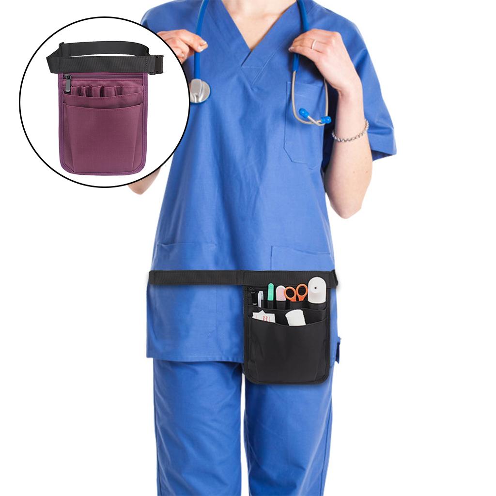 Nurses Pouch Waist Bag Extra Pocket Quick Pick Organizer Pouch Purple