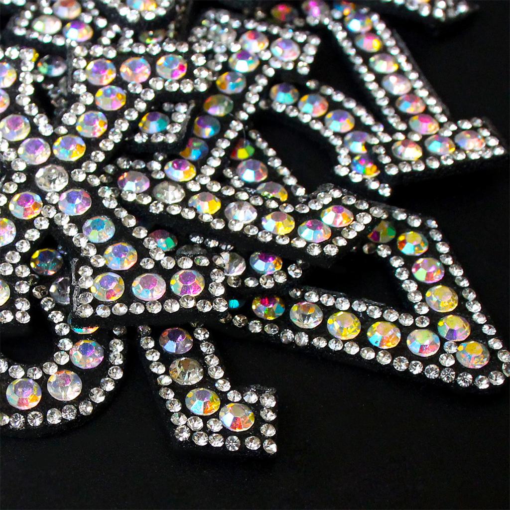 26pcs English Alphabet Patches Sew On Letter Applique for Jeans Black