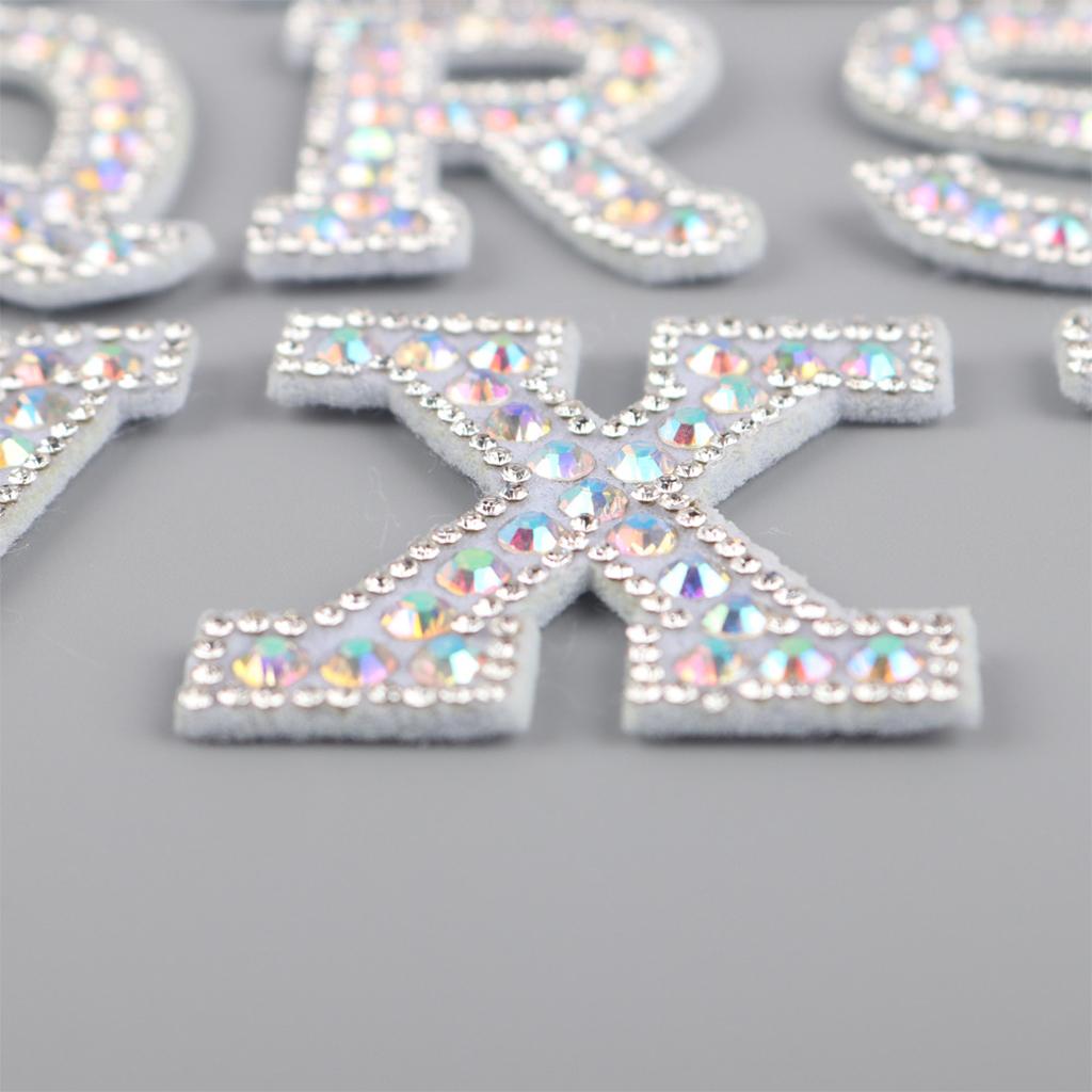 26pcs English Alphabet Patches Sew On Letter Applique for Jeans Rhinestone