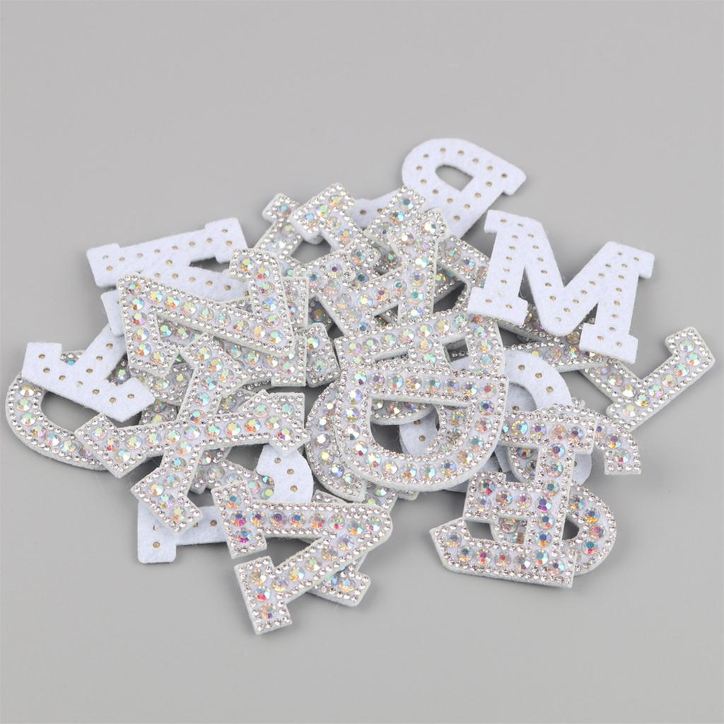 26pcs English Alphabet Patches Sew On Letter Applique for Jeans Rhinestone