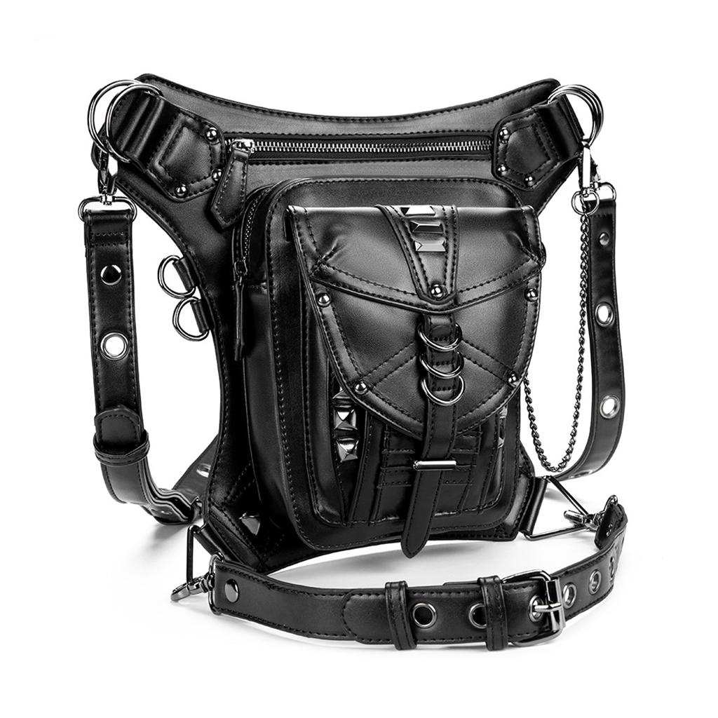Gothic Steampunk Waist Bag Fanny Pack Retro Motorcycle Satchel Thigh Leg Bag