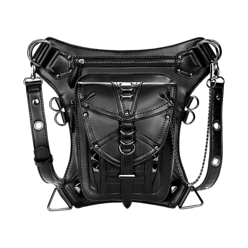 Gothic Steampunk Waist Bag Fanny Pack Retro Motorcycle Satchel Thigh Leg Bag