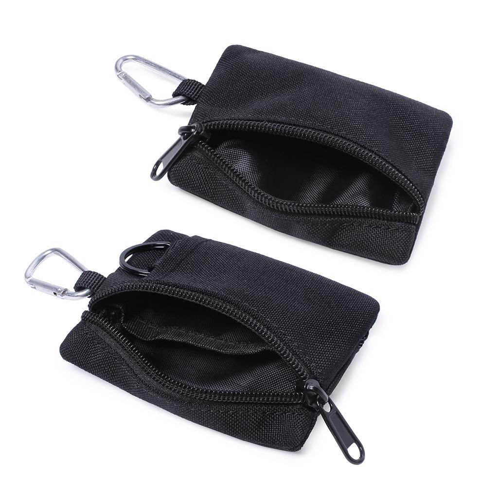 Multi-purpose Money Wallet Bag Change Purse Key Pouch with Zipper Minimalist Black