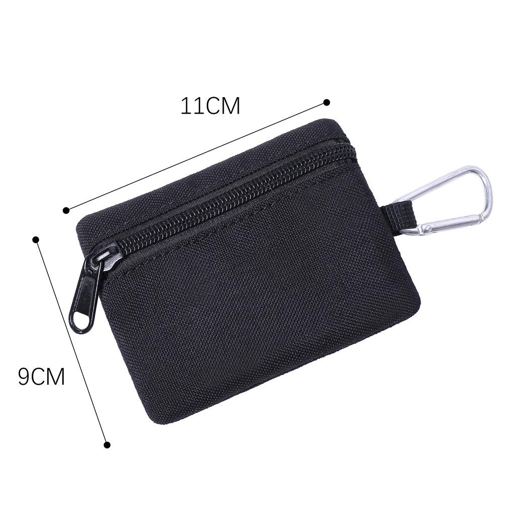 Multi-purpose Money Wallet Bag Change Purse Key Pouch with Zipper Minimalist Black