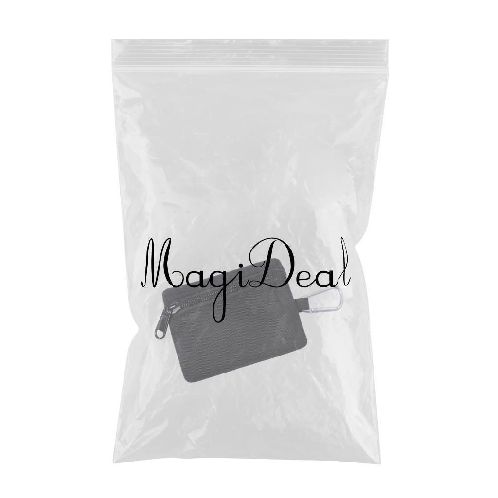Multi-purpose Money Wallet Bag Change Purse Key Pouch with Zipper Minimalist Black