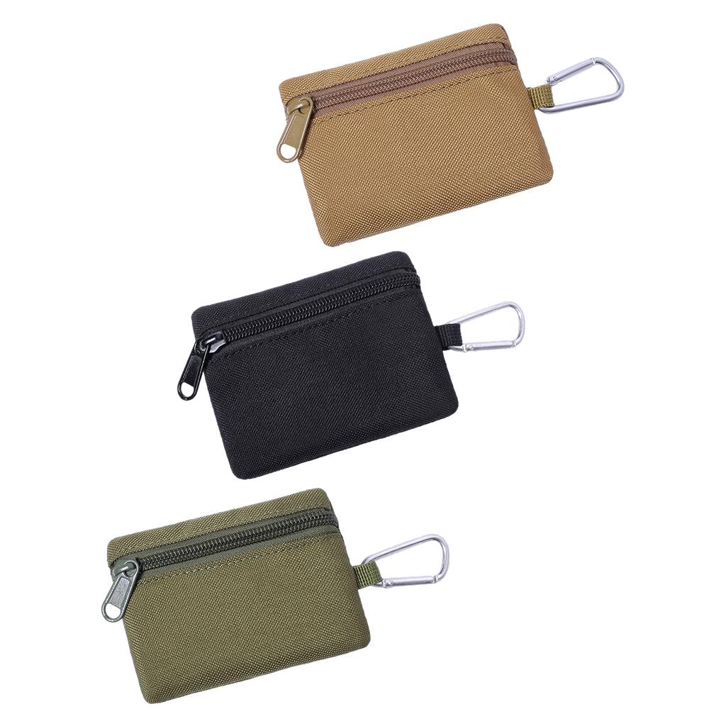 Multi-purpose Money Wallet Bag Change Purse Key Pouch with Zipper Minimalist Black
