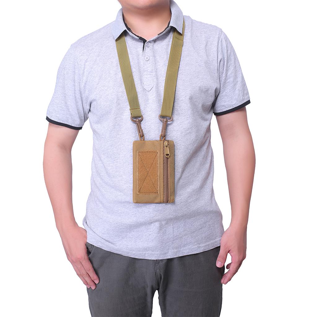 Outdoor Molle Pouch Wallet Waterproof Portable Travel Zipper Waist Bag Brown