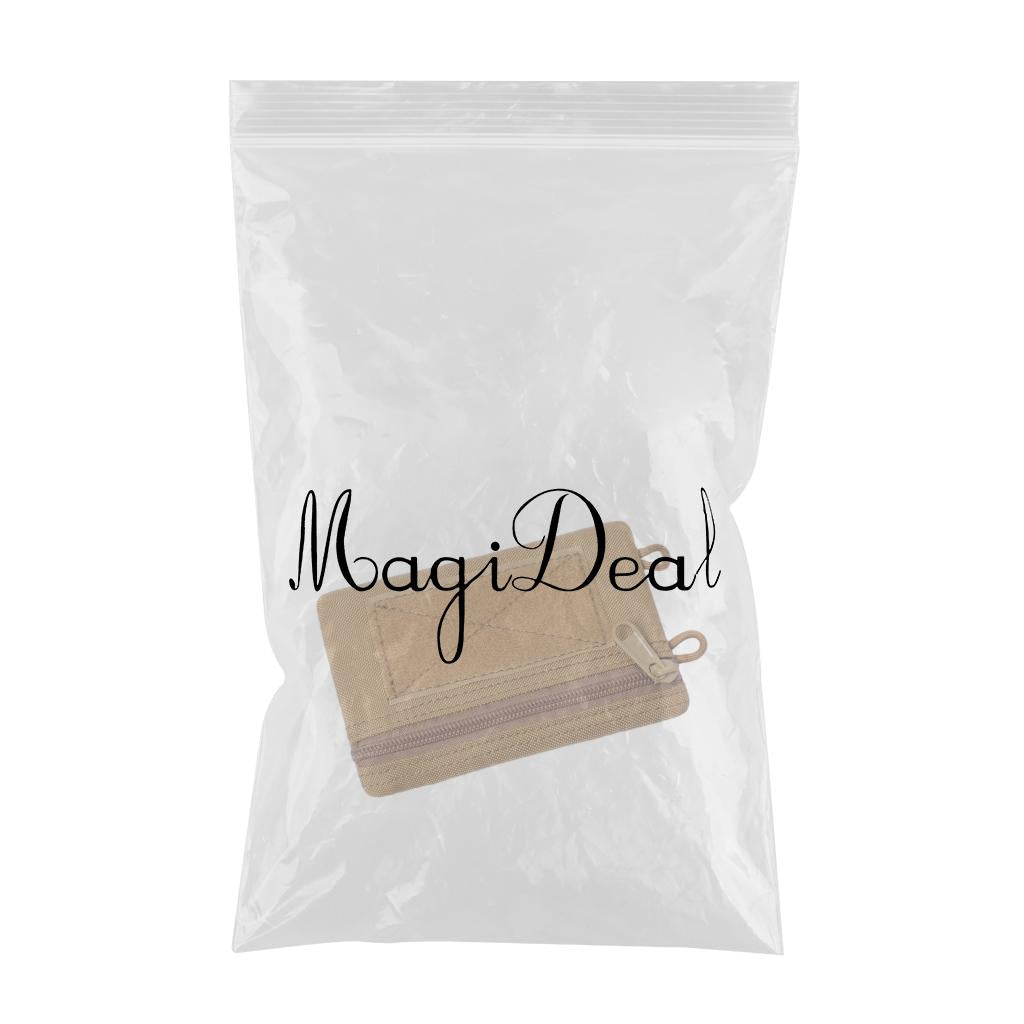 Outdoor Molle Pouch Wallet Waterproof Portable Travel Zipper Waist Bag Brown