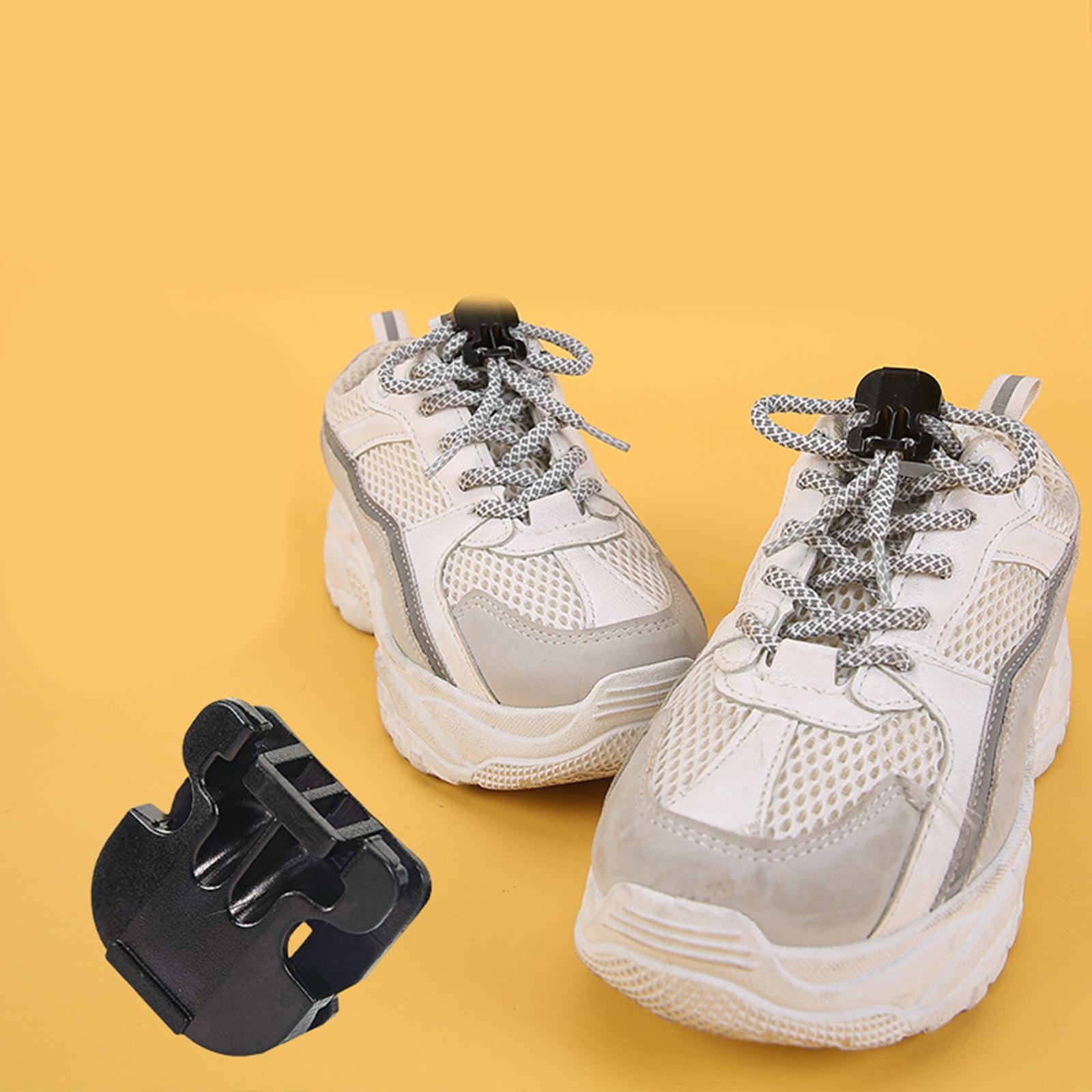 20pcs Quick Shoelace Lock Shoe Strings Cord Buckle Toggle Stopper Black