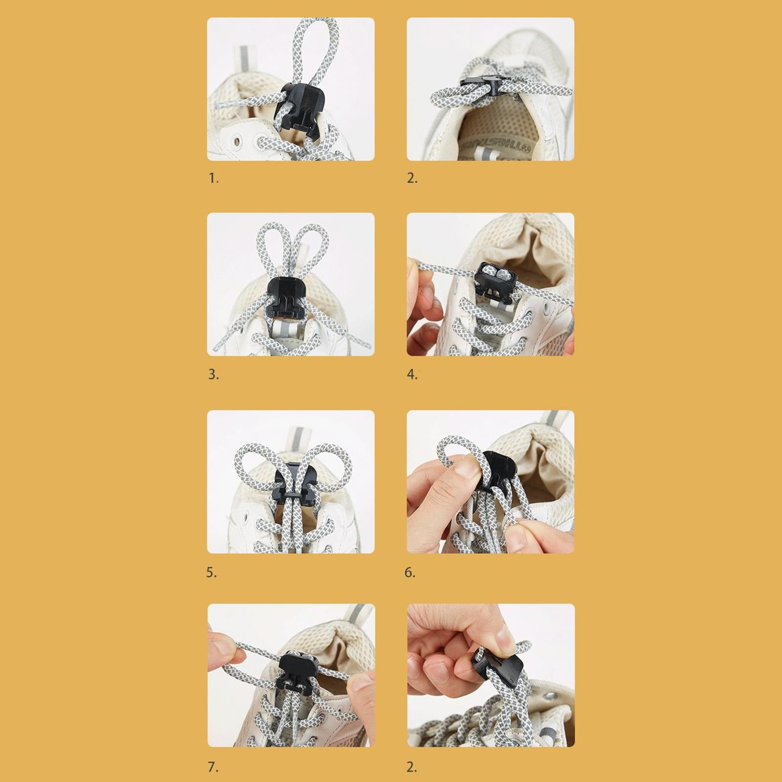 20pcs Quick Shoelace Lock Shoe Strings Cord Buckle Toggle Stopper Clear