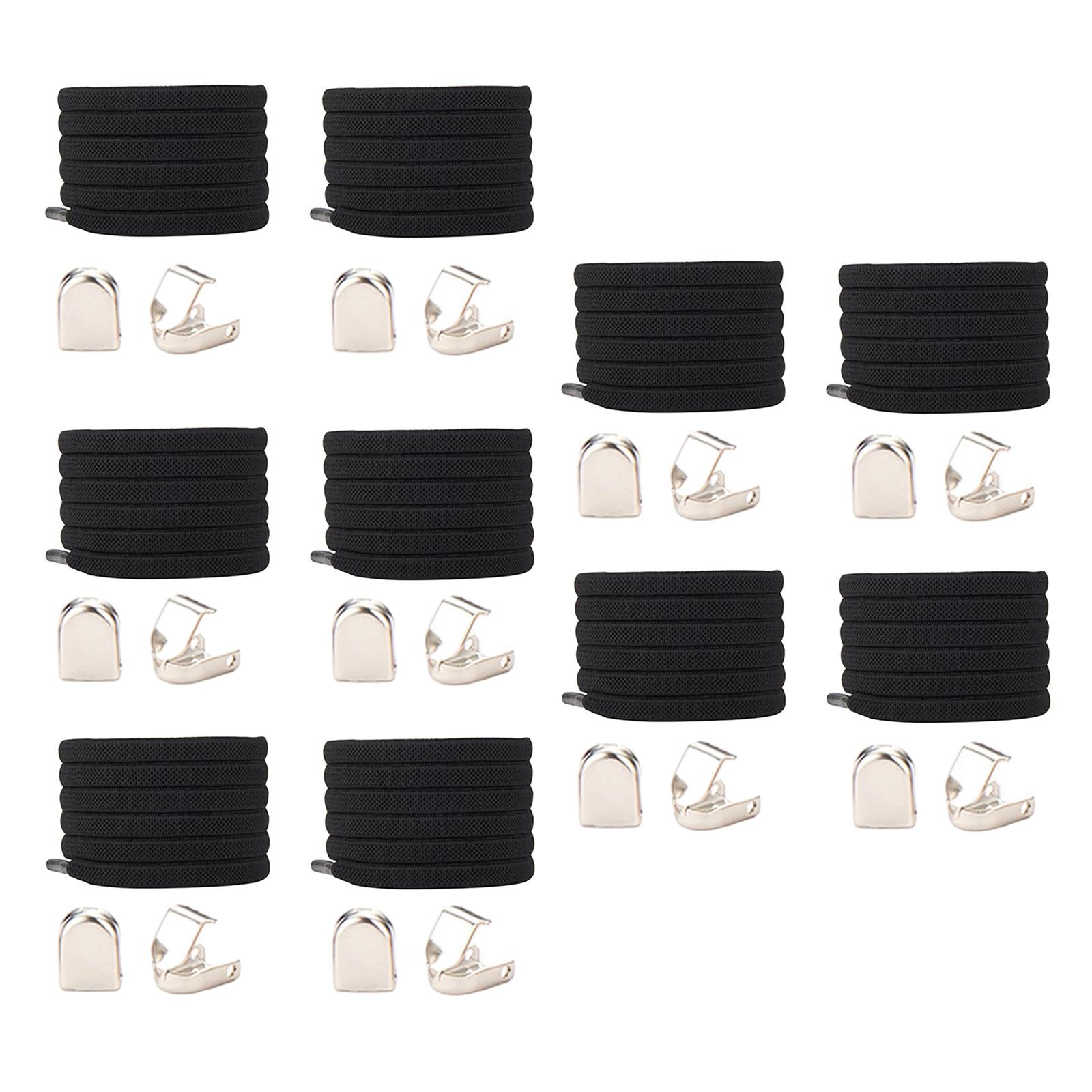 No Tie Elastic Lock Lace System Lock Shoe Laces Shoelaces Kids Older Black
