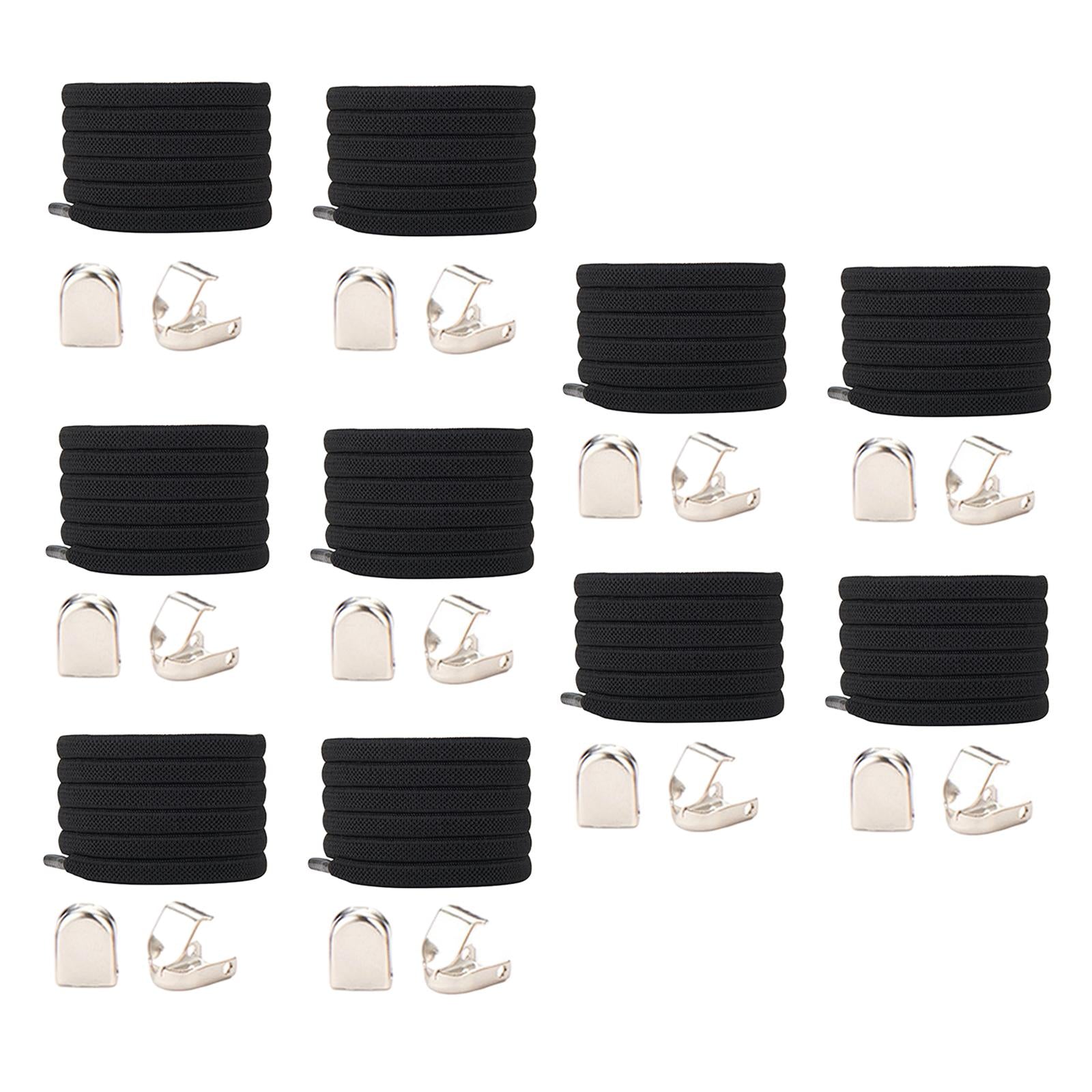 No Tie Elastic Lock Lace System Lock Shoe Laces Shoelaces Kids Older Black
