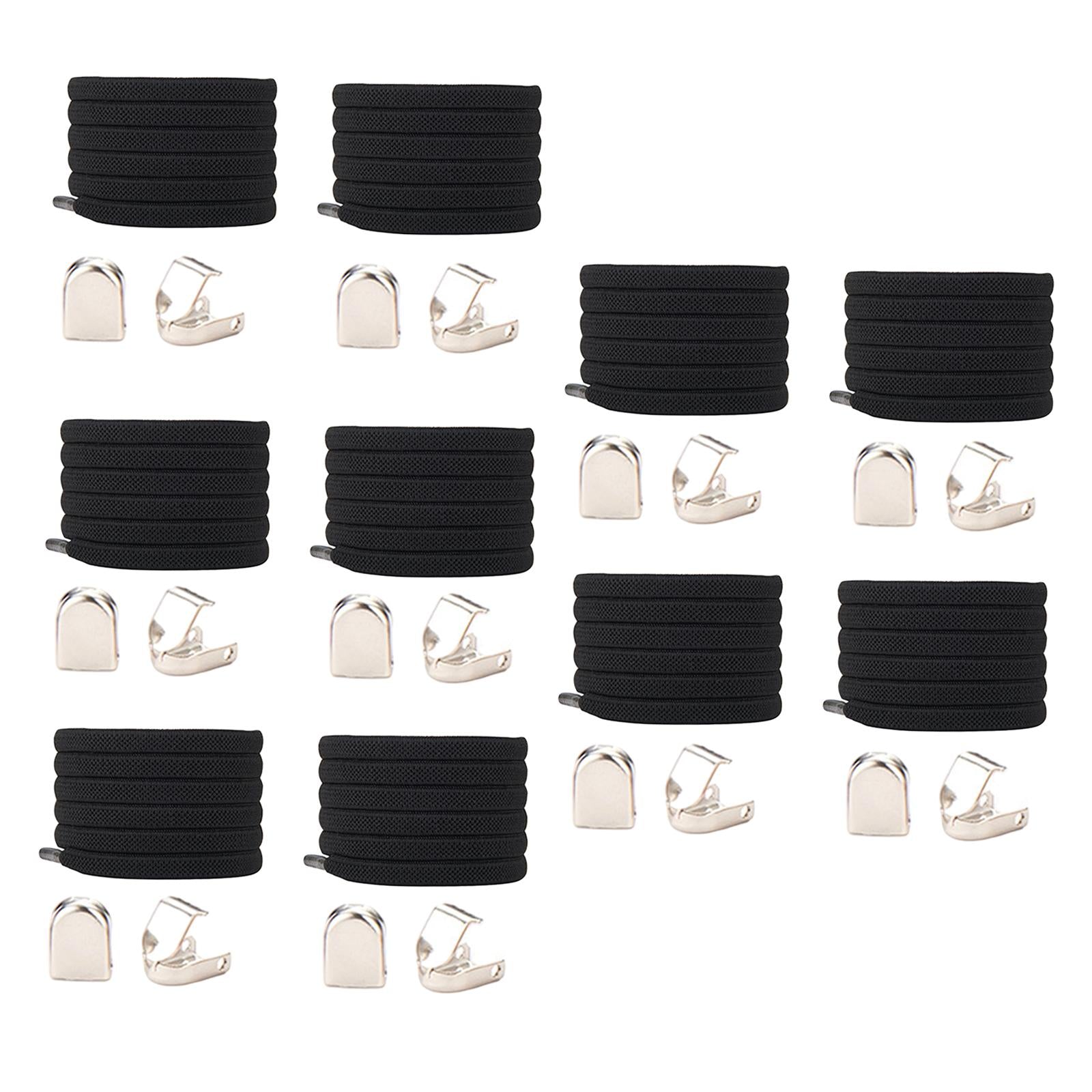 No Tie Elastic Lock Lace System Lock Shoe Laces Shoelaces Kids Older Black