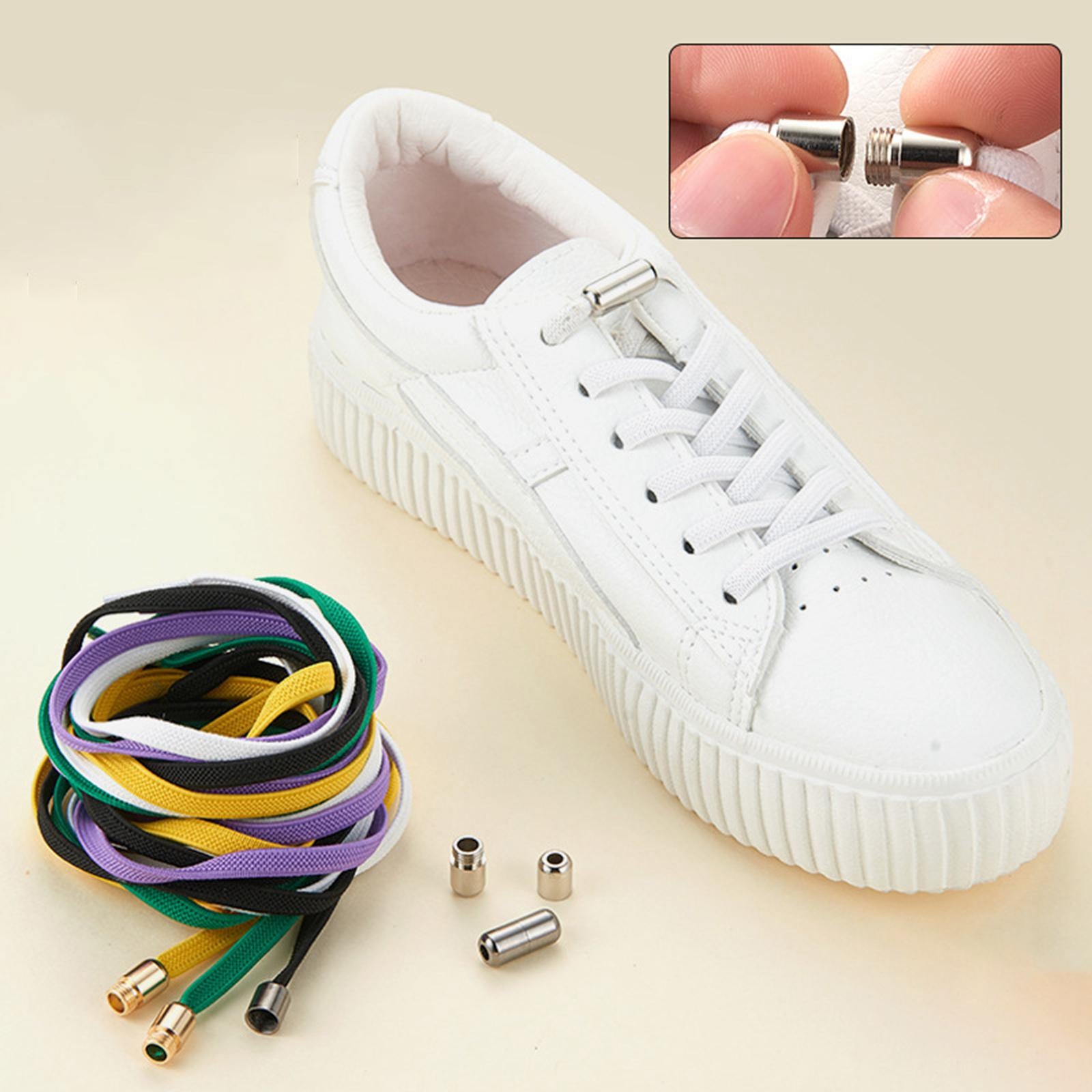 No Tie Elastic Lock Lace Universal Laces Lock Shoe Runners Kids White