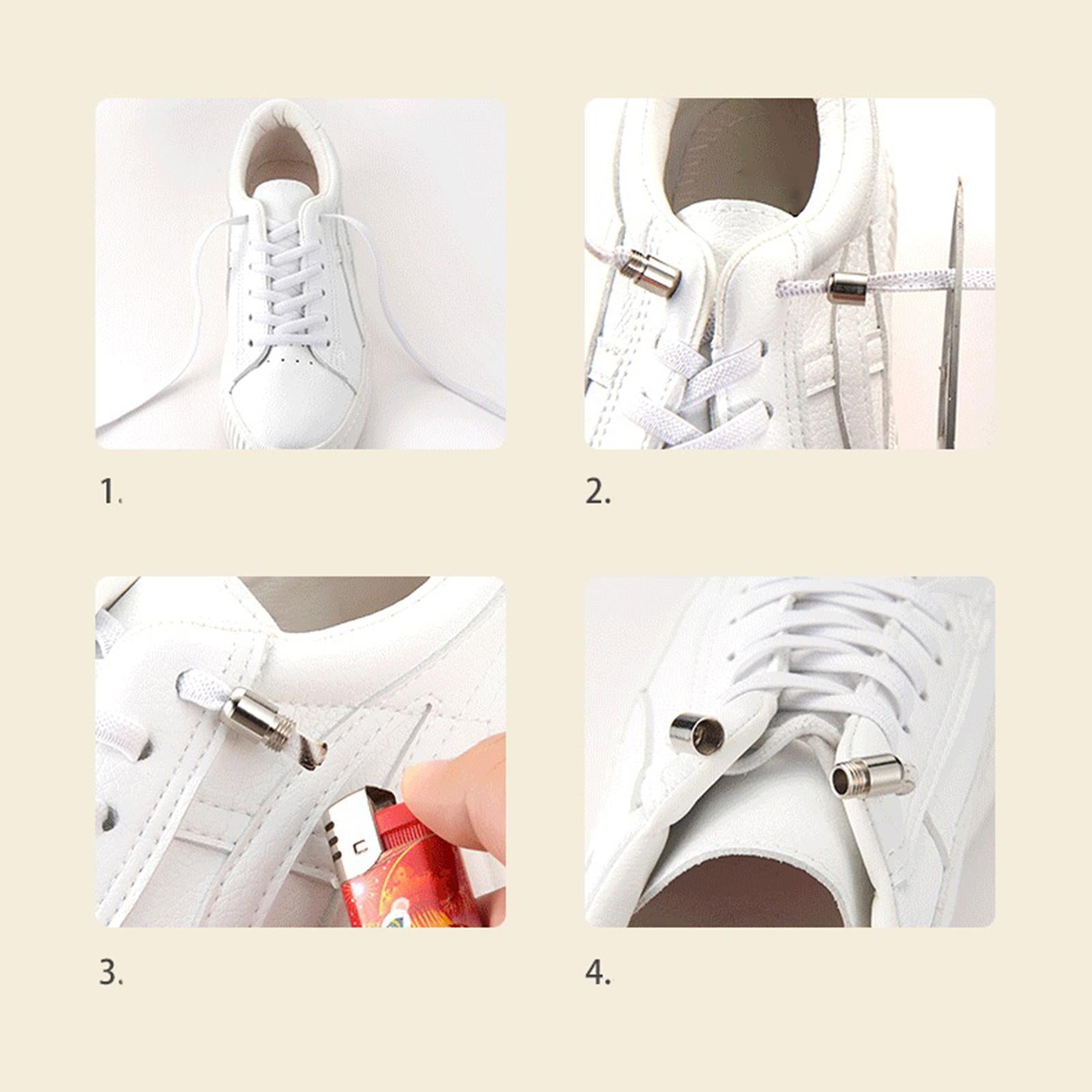 No Tie Elastic Lock Lace Universal Laces Lock Shoe Runners Kids Black