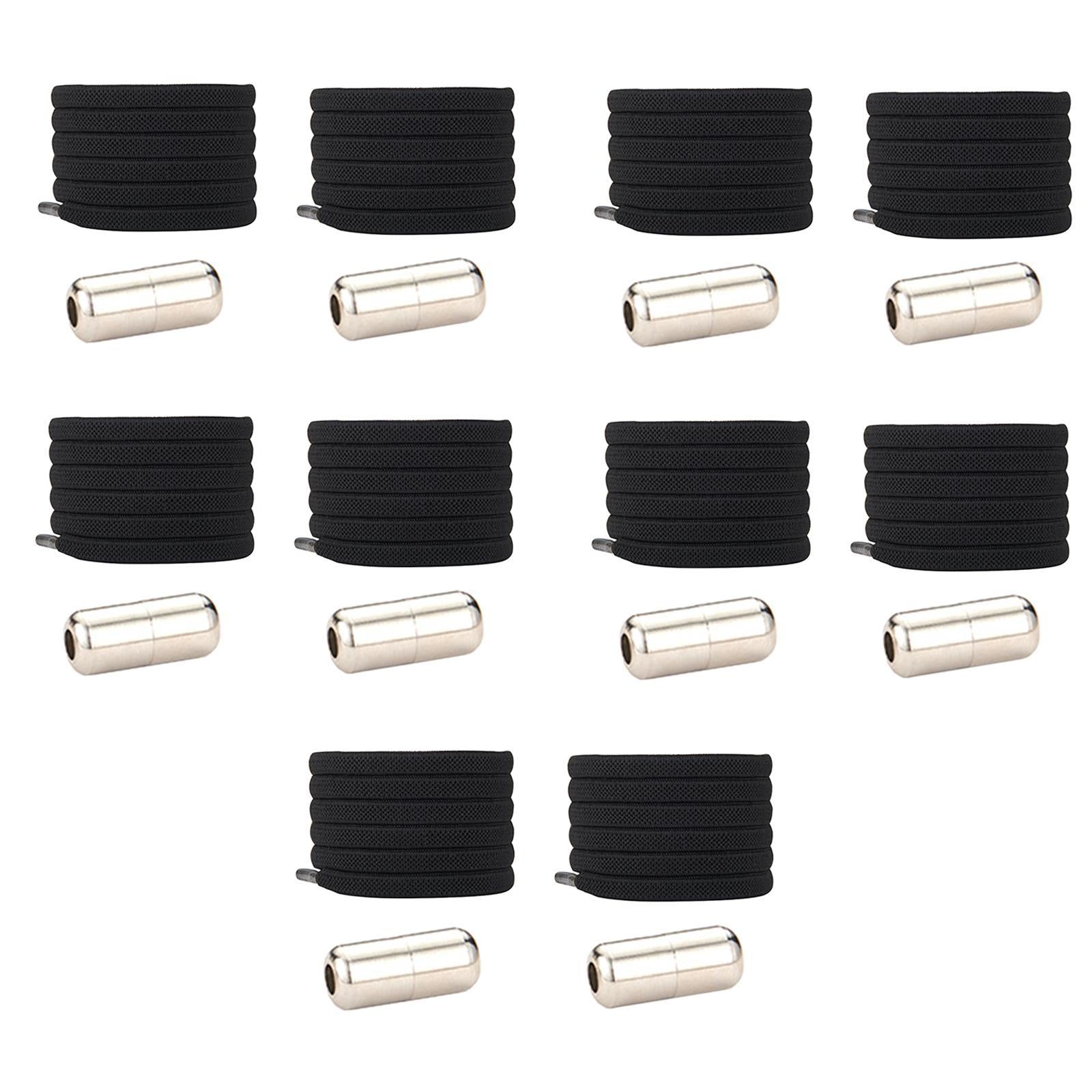 No Tie Elastic Lock Lace Universal Laces Lock Shoe Runners Kids Black