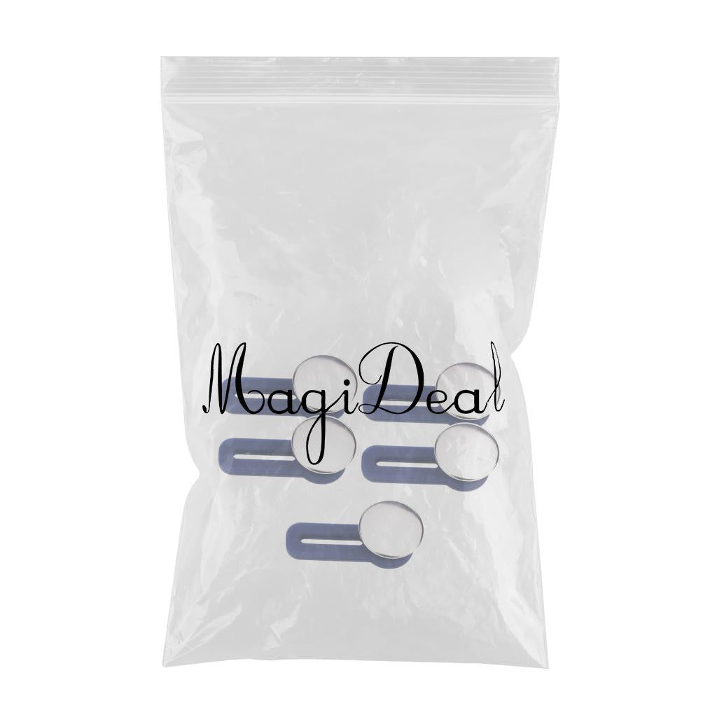 5 Pieces Detachable Buckles Adjustable Nail-free Buttons Silver Color Glaze