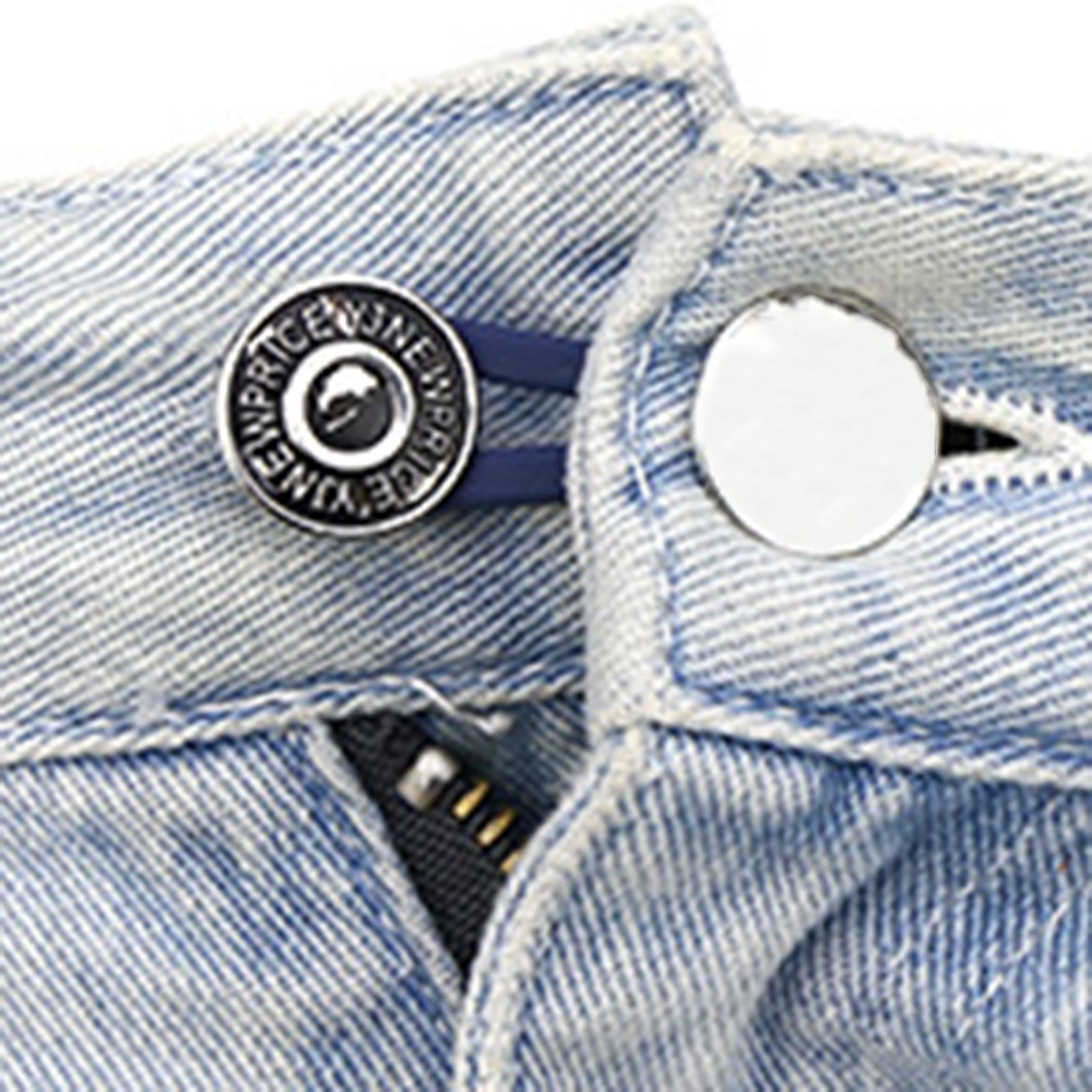 5 Pieces Detachable Buckles Adjustable Nail-free Buttons Silver Color Glaze