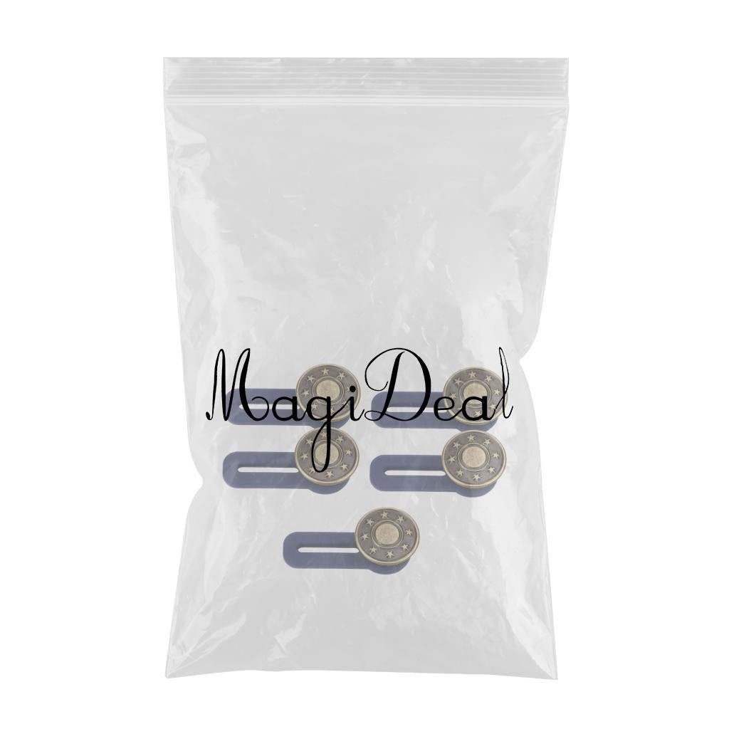 5 Pieces Detachable Buckles Adjustable Nail-free Buttons Copper Small Stars