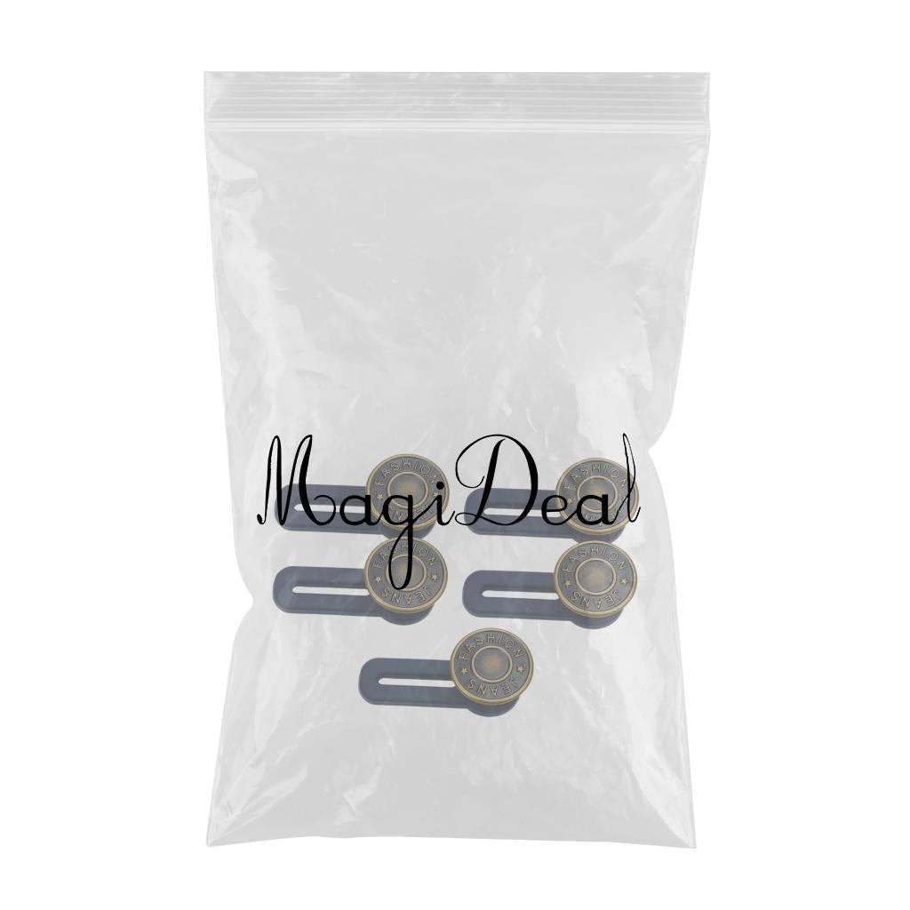 5 Pieces Detachable Buckles Adjustable Nail-free Buttons Copper Letters
