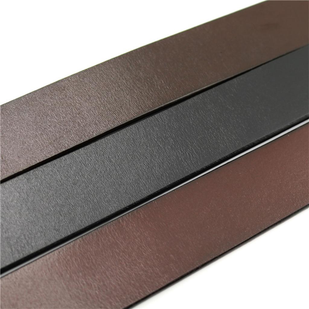 Vintage Leather Strap Automatic Buckle No Buckle Casual Dress Belt for Mens Red Brown