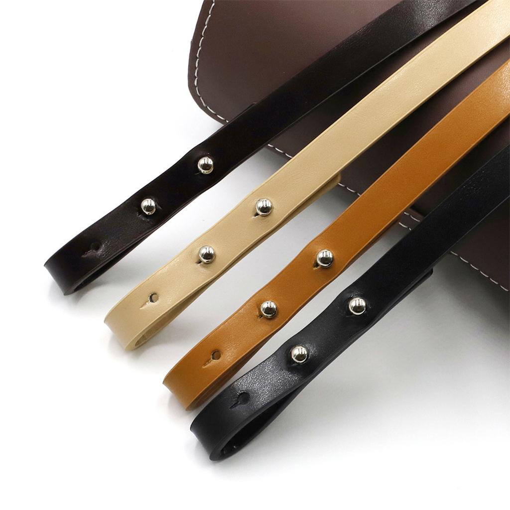 Leather Strap Handle Shoulder Bag Belt For Handmade Weave Handbag Bucket Bag Black