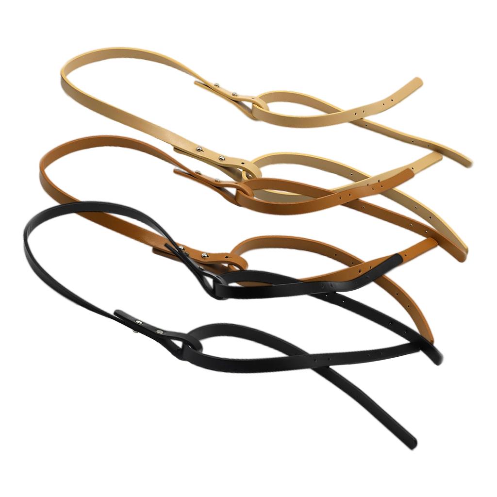 Leather Strap Handle Shoulder Bag Belt For Handmade Weave Handbag Bucket Bag Black