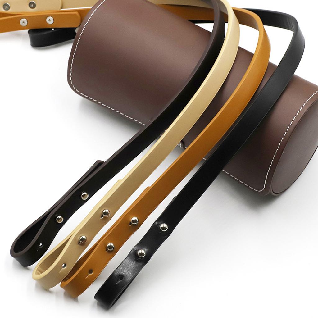 Leather Strap Handle Shoulder Bag Belt For Handmade Weave Handbag Bucket Bag Khaki