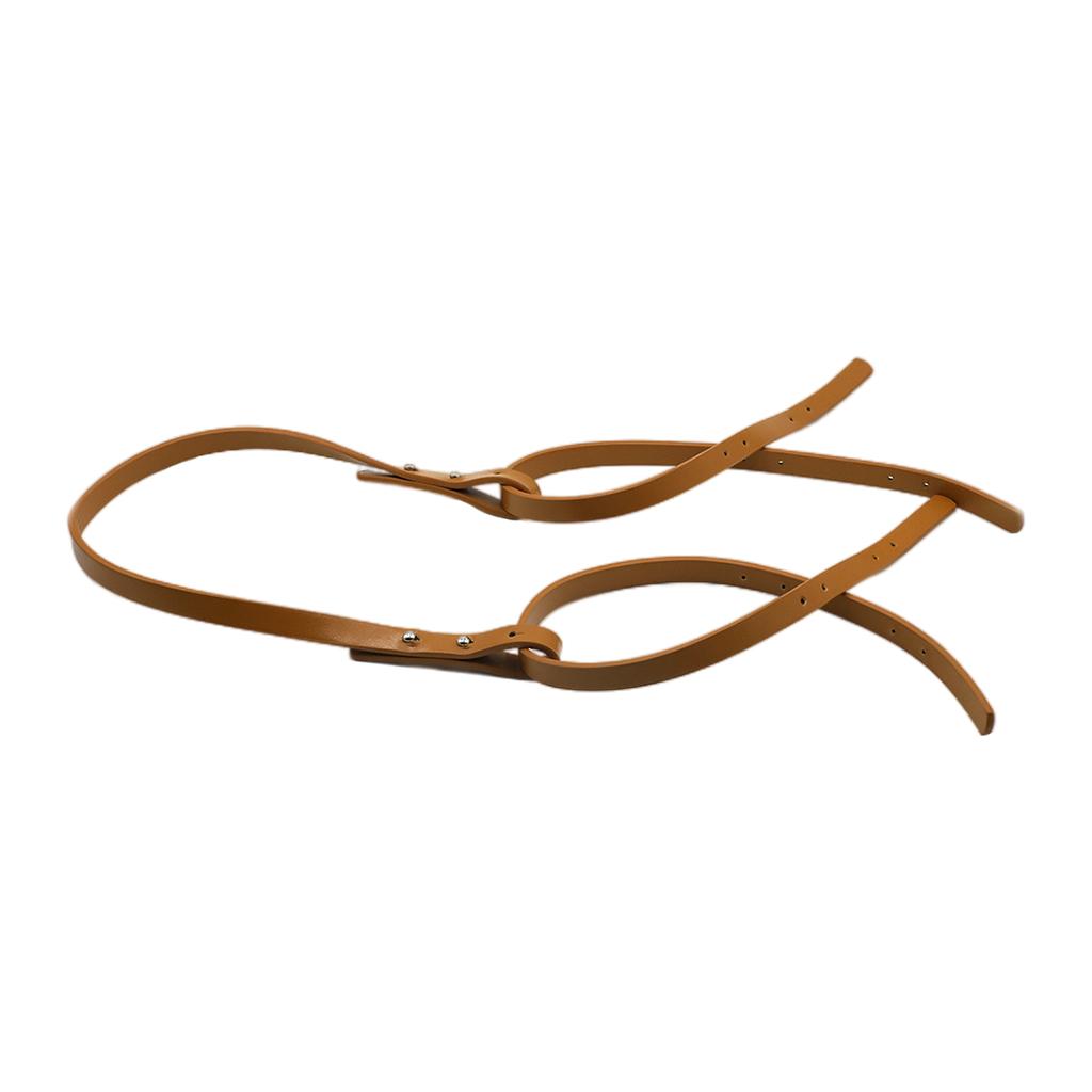 Leather Strap Handle Shoulder Bag Belt For Handmade Weave Handbag Bucket Bag Khaki