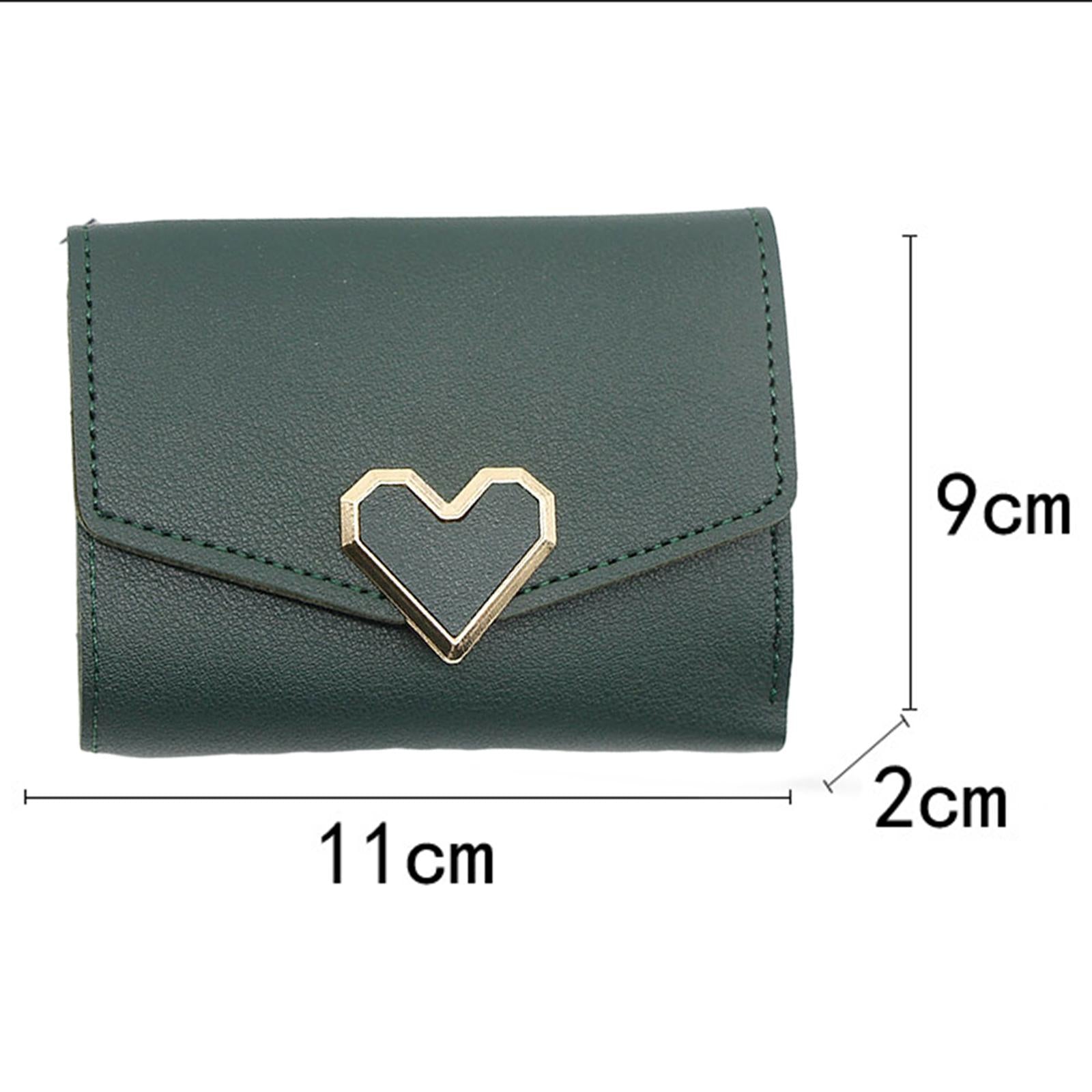 Women Small Wallet Mini Purse Bifold Leather Short Card Holder Handbag Green
