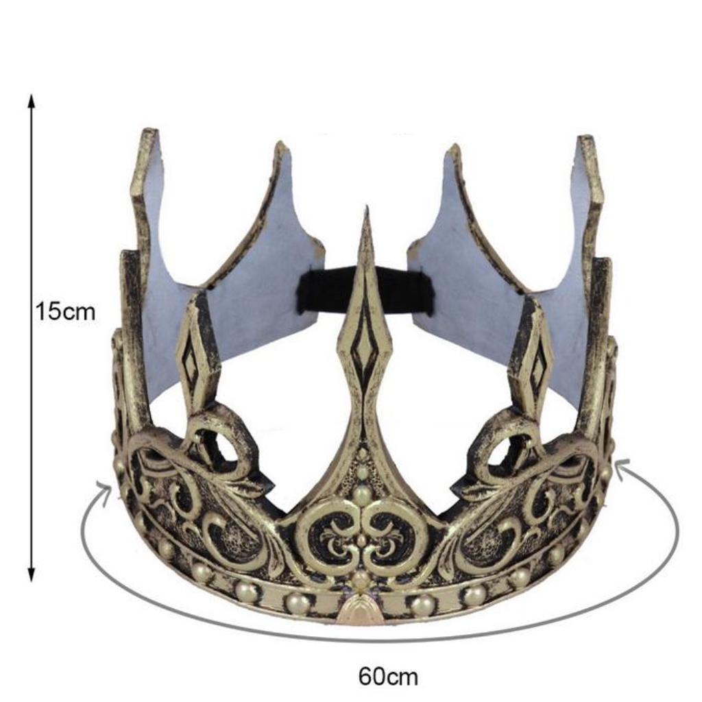King Crown for Men Birthday for Men Medieval for Prom Party Ancient gold