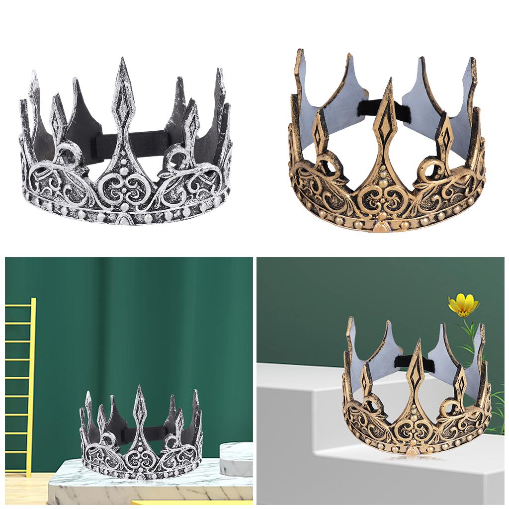 King Crown for Men Birthday for Men Medieval for Prom Party Ancient gold