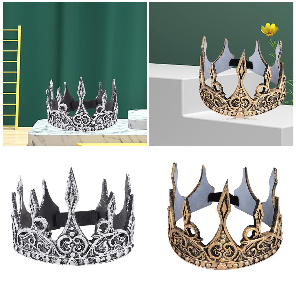 King Crown for Men Birthday for Men Medieval for Prom Party Ancient gold